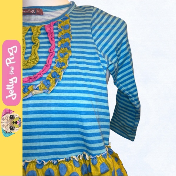 Jelly the Pug Girls Weekend Floral Collection Weekend Chloe Ruffle Dress/Size 6 - Picture 4 of 7